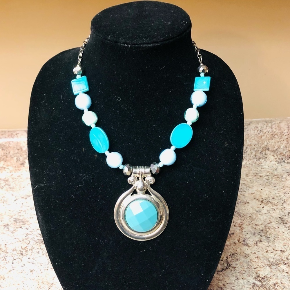 Silver and Turquoise Statement Necklace